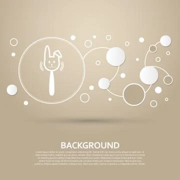 Easter rabbit icon on a brown background with elegant style and modern design 스톡 일러스트
