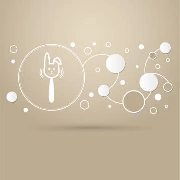 Easter rabbit icon on a brown background with elegant style and modern design 스톡 일러스트