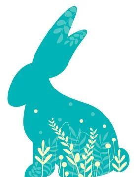 Easter rabbit icon. Standing bunny sticker. Happy Easter illustration. East.. Stock Illustration