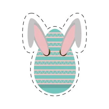 Easter rabbit inside an egg Stock Illustration