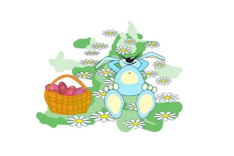 Easter Rabbit isolated on white background. Stock Illustration