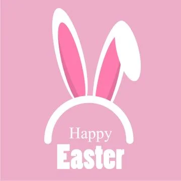 Easter rabbit mask with ear Stock Illustration
