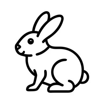 Easter rabbit outline icon Stock Illustration