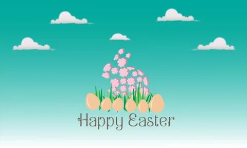 Easter rabbit pink Stock Illustration