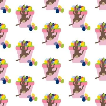 Easter rabbit seamless pattern Stock Illustration