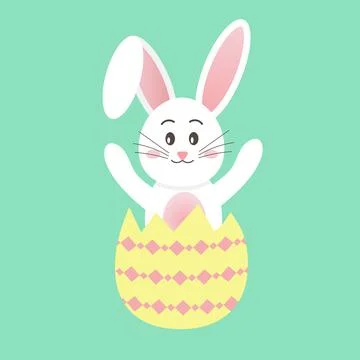 Easter rabbit sitting in the egg. Stock Illustration