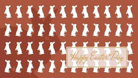 EASTER RABBIT STANDING PATTERN Stock Illustration