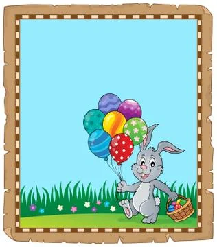 Easter rabbit theme parchment Illustrazione stock