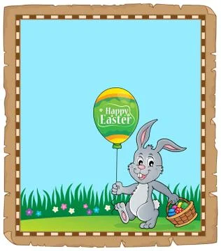 Easter rabbit theme parchment Stock Illustration