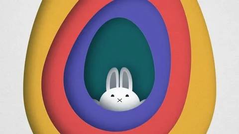 Easter Rabbit Transition with alpha Stock Footage 150226396