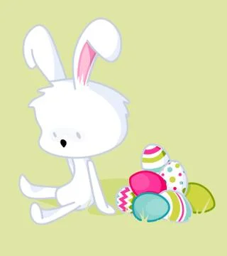 Easter Rabbit Vector Illustration Stock Illustration
