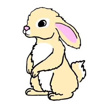 Easter rabbit on white isolated backdrop stock vector illustration Illustrazione stock