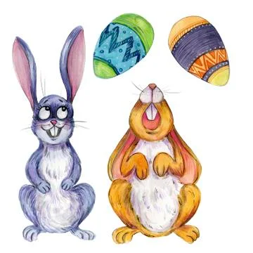 Easter rabbits 1 Stock Illustration