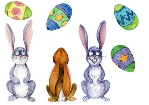 Easter rabbits 2 Stock Illustration