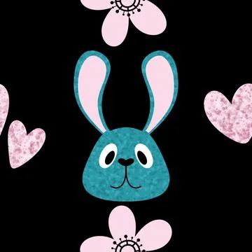 Easter rabbits seamless spring animals pattern for wrapping paper and fabrics イラスト素材