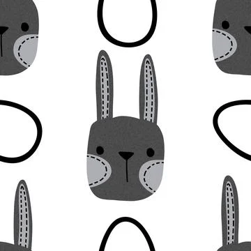 Easter rabbits seamless spring animals pattern for wrapping paper and fabrics 스톡 일러스트
