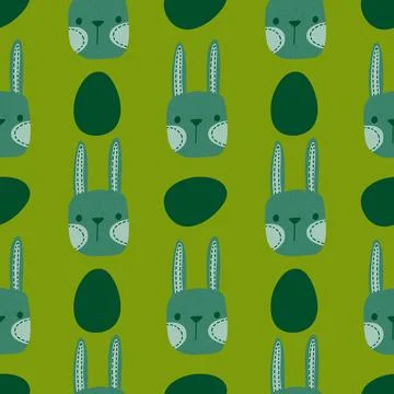 Easter rabbits seamless spring animals pattern for wrapping paper and fabrics Stock Illustration