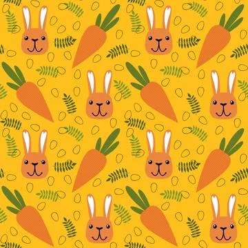 Easter rabbits seamless spring animals pattern for wrapping paper and fabrics Illustrazione stock