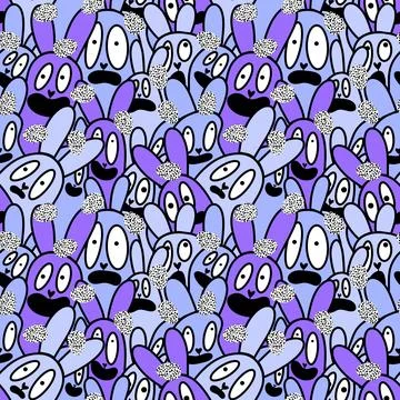 Easter rabbits seamless spring animals pattern for wrapping paper and fabrics Stock Illustration