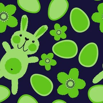 Easter rabbits seamless spring animals pattern for wrapping paper and fabrics Stock Illustration
