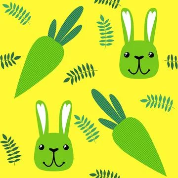 Easter rabbits seamless spring animals pattern for wrapping paper and fabrics Illustrazione stock