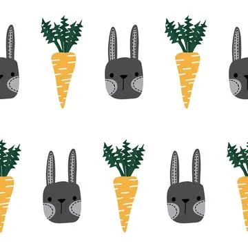 Easter rabbits seamless spring animals pattern for wrapping paper and fabrics Stock Illustration