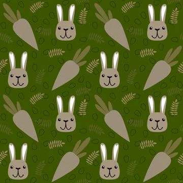 Easter rabbits seamless spring animals pattern for wrapping paper and fabrics 스톡 일러스트