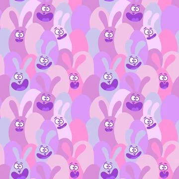 Easter rabbits seamless spring animals pattern for wrapping paper and fabrics Illustrazione stock