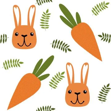Easter rabbits seamless spring animals pattern for wrapping paper and fabrics Stock Illustration