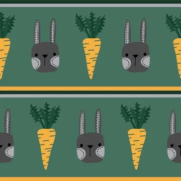 Easter rabbits seamless spring animals pattern for wrapping paper and fabrics Stock Illustration