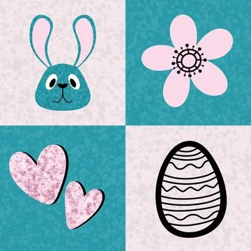 Easter rabbits seamless spring animals pattern for wrapping paper and fabrics Illustrazione stock