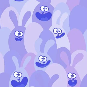 Easter rabbits seamless spring animals pattern for wrapping paper and fabrics Illustrazione stock