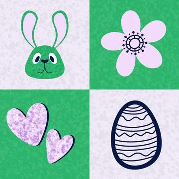 Easter rabbits seamless spring animals pattern for wrapping paper and fabrics Stock Illustration