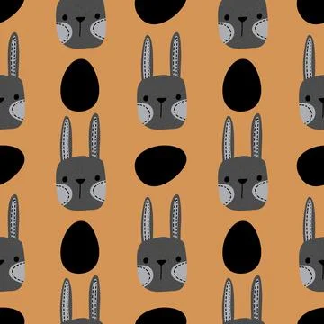Easter rabbits seamless spring animals pattern for wrapping paper and fabrics Illustrazione stock