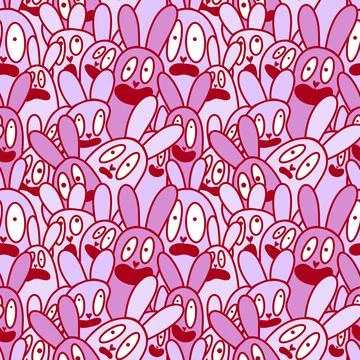 Easter rabbits seamless spring animals pattern for wrapping paper and fabrics Illustrazione stock