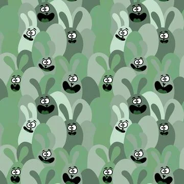 Easter rabbits seamless spring animals pattern for wrapping paper and fabrics Stock Illustration