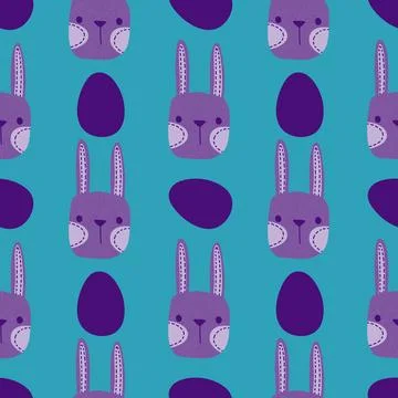 Easter rabbits seamless spring animals pattern for wrapping paper and fabrics 스톡 일러스트