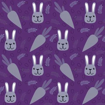 Easter rabbits seamless spring animals pattern for wrapping paper and fabrics Illustrazione stock