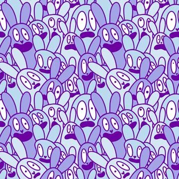 Easter rabbits seamless spring animals pattern for wrapping paper and fabrics Stock Illustration