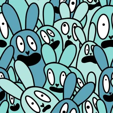 Easter rabbits seamless spring animals pattern for wrapping paper and fabrics Stock Illustration