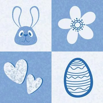 Easter rabbits seamless spring animals pattern for wrapping paper and fabrics 스톡 일러스트