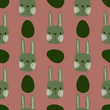 Easter rabbits seamless spring animals pattern for wrapping paper and fabrics Illustrazione stock