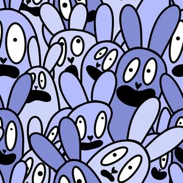 Easter rabbits seamless spring animals pattern for wrapping paper and fabrics 스톡 일러스트