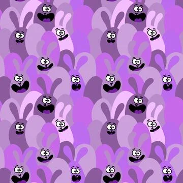 Easter rabbits seamless spring animals pattern for wrapping paper and fabrics Stockfoto's
