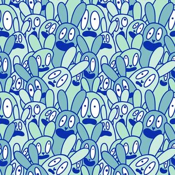 Easter rabbits seamless spring animals pattern for wrapping paper and fabrics 스톡 사진