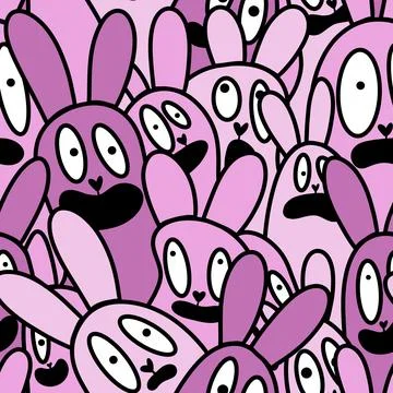 Easter rabbits seamless spring animals pattern for wrapping paper and fabrics Stock Photos
