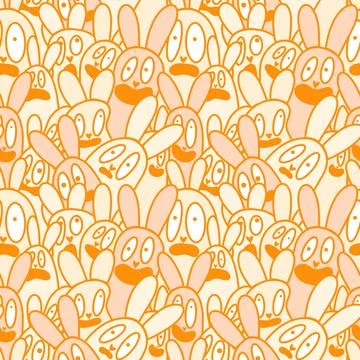 Easter rabbits seamless spring animals pattern for wrapping paper and fabrics Stockfoto's