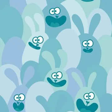 Easter rabbits seamless spring animals pattern for wrapping paper and fabrics Stock Photos