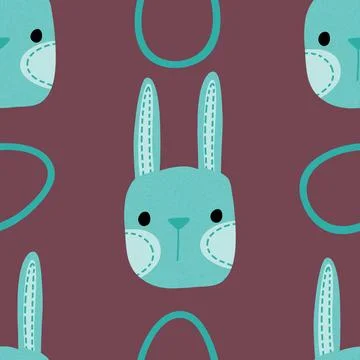 Easter rabbits seamless spring animals pattern for wrapping paper and fabrics Stock Photos