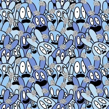 Easter rabbits seamless spring animals pattern for wrapping paper and fabrics Stock Photos
